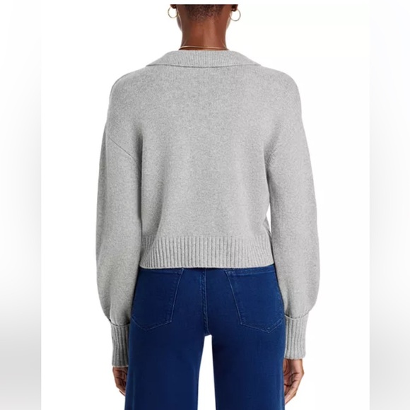 PAIGE MAXIE CASHMERE GREY POLO SWEATER SIZE MED. EXC COND. - Picture 3 of 7